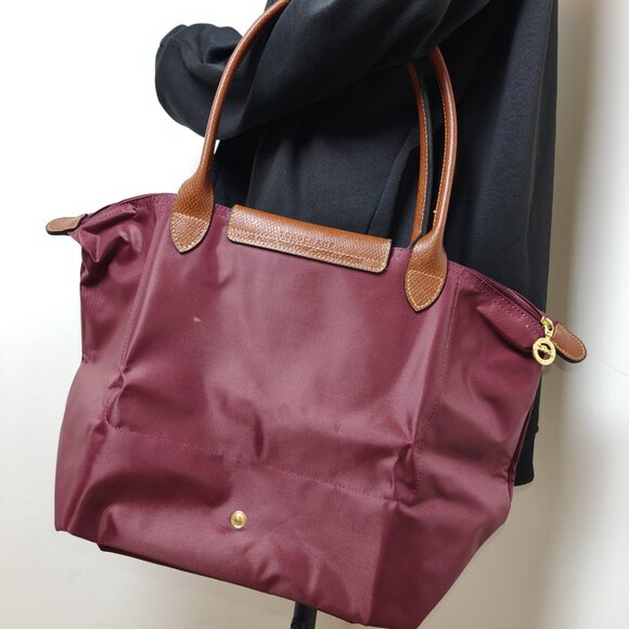Longchamp Women’s Le Pliage Medium Top Handle Nylon Tote Plum - Picture 3 of 8